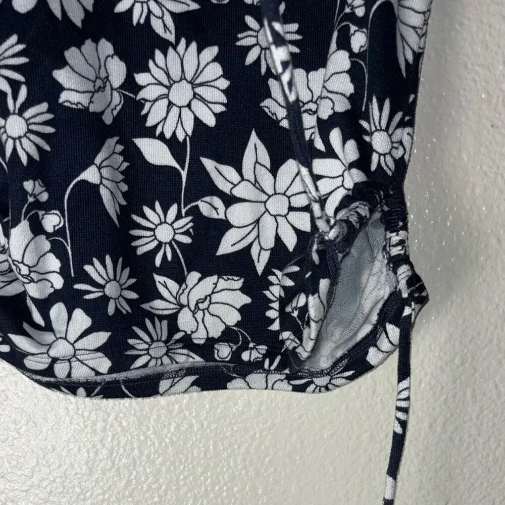 Gilly Hicks Sleep Cami tank women's size medium blue w/ white flowers side ties